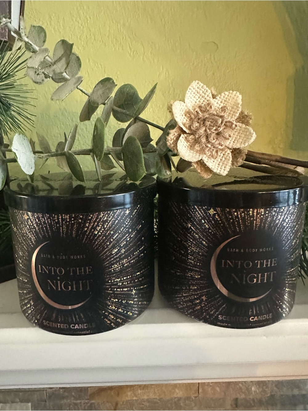 Bath & Body Works "Into The Night" Black Scented Candle Bundle